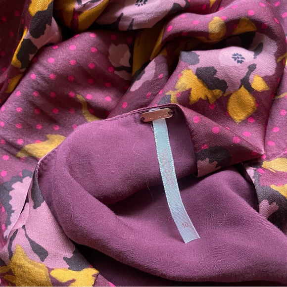 Free People burgundy Morning Light floral fit & flare long sleeve mini dress 10 - Picture 11 of 12